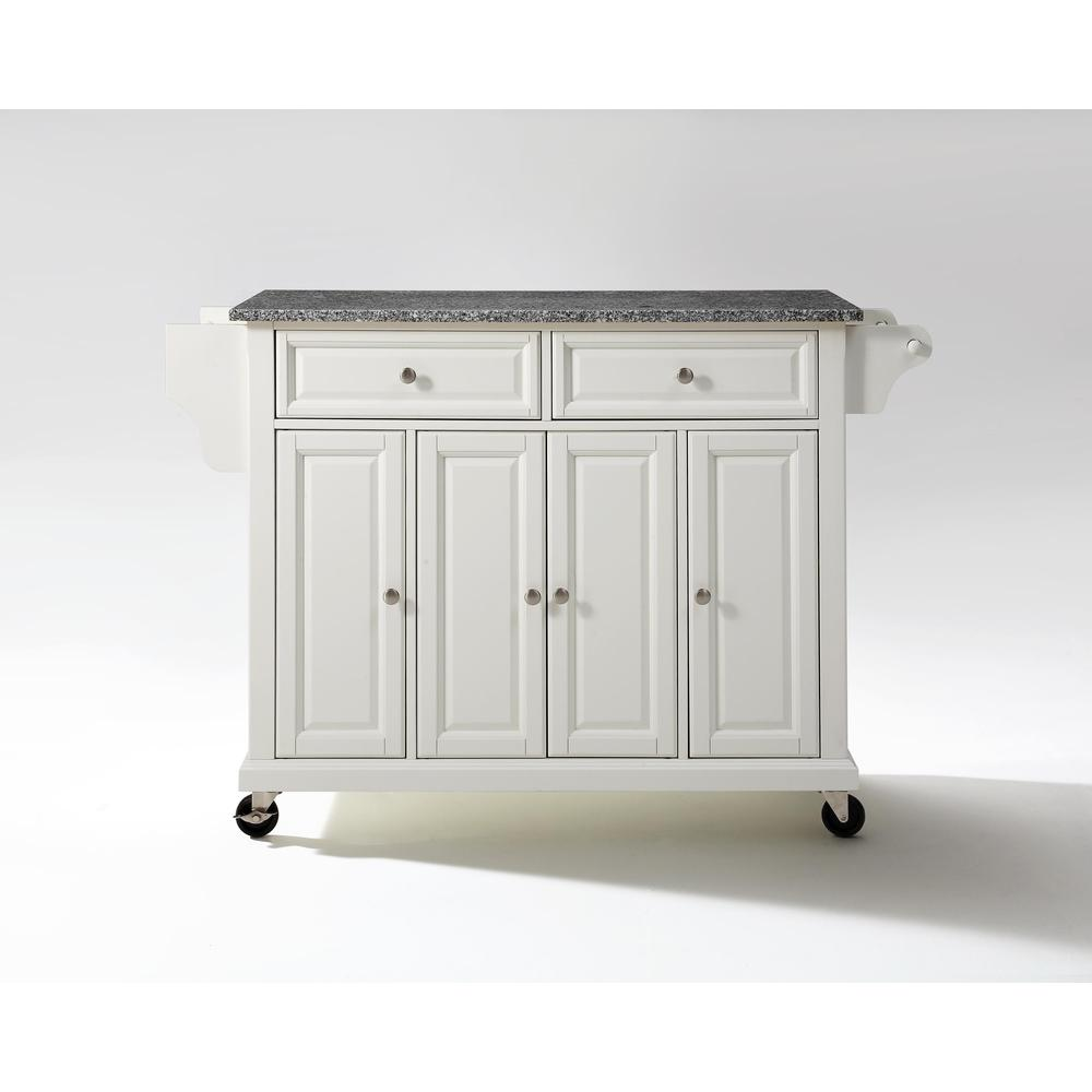 Full Size Granite Top Kitchen Cart - White/Gray | Stylish and Functional Kitchen Storage