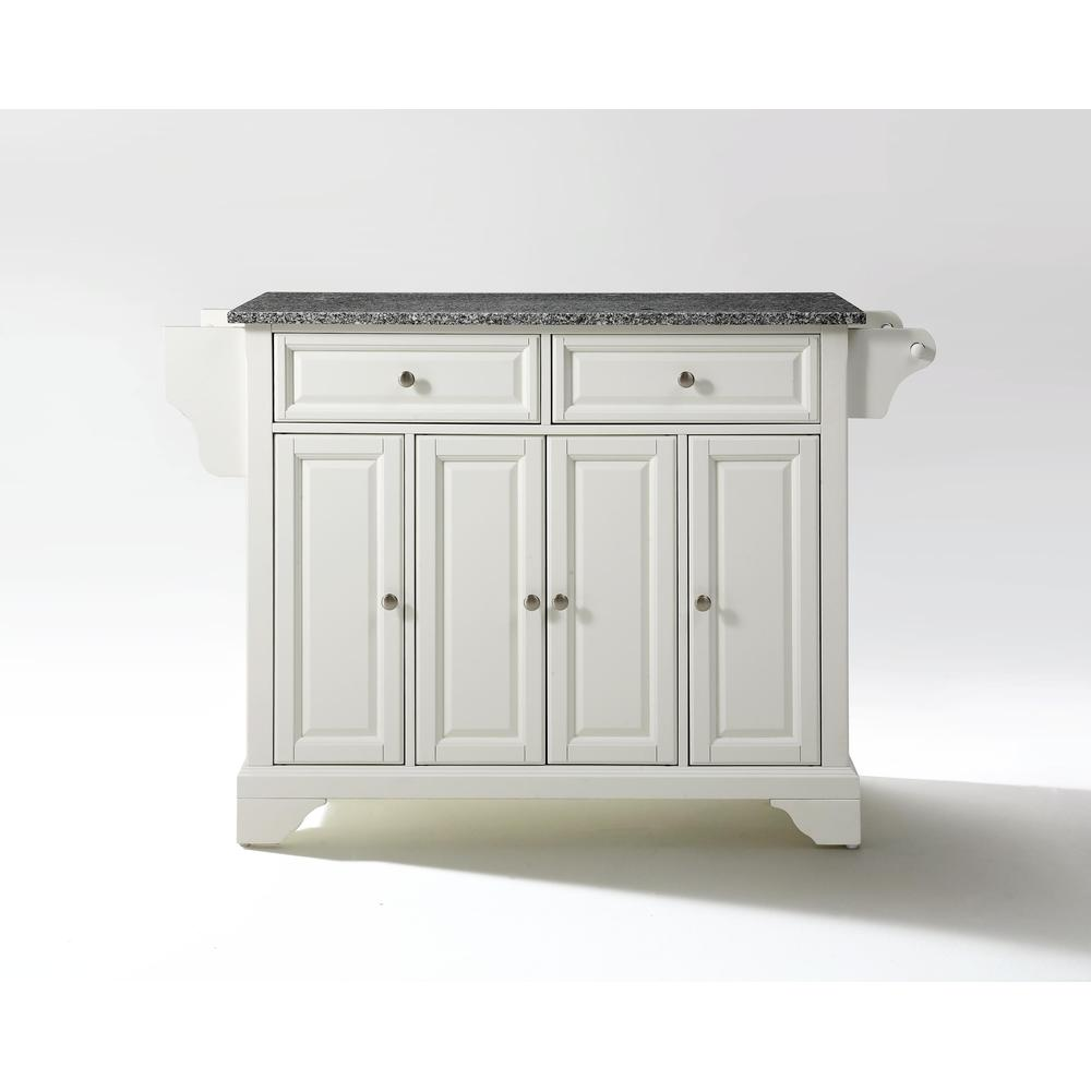 Lafayette Granite Top Full Size Kitchen Island/Cart White/Gray - Stylish and Functional Addition to Your Kitchen Space