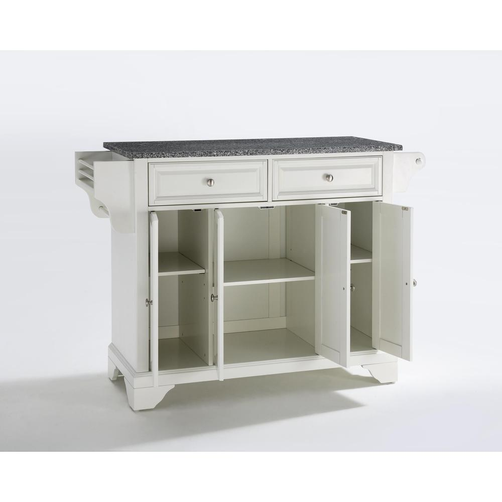 Lafayette Granite Top Full Size Kitchen Island/Cart White/Gray - Stylish and Functional Addition to Your Kitchen Space