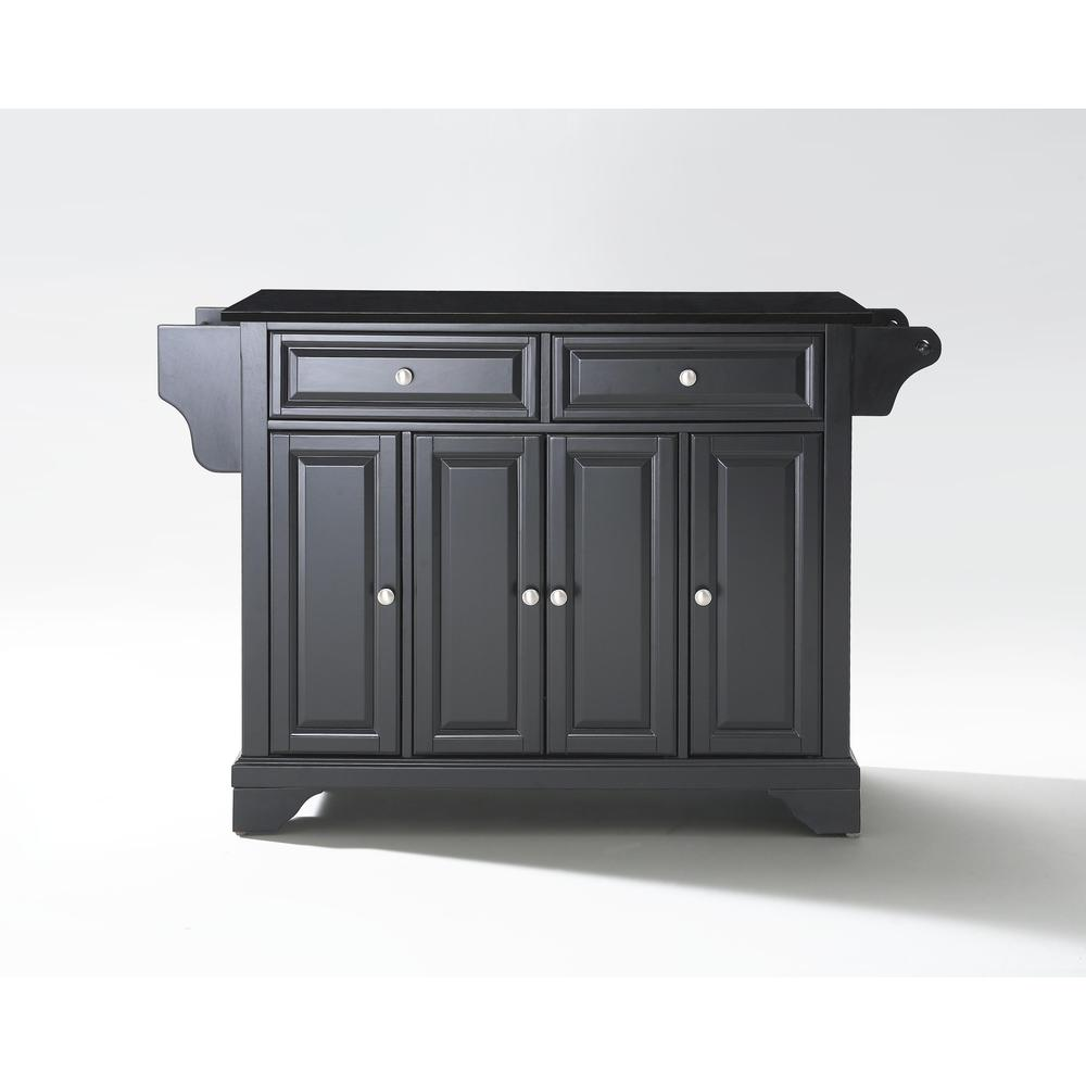 Lafayette Granite Top Full Size Kitchen Island/Cart - Black/Black | Storage, Style, and Functionality for Your Kitchen