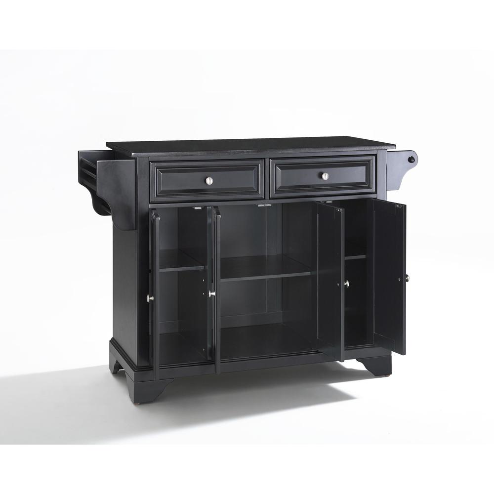 Lafayette Granite Top Full Size Kitchen Island/Cart - Black/Black | Storage, Style, and Functionality for Your Kitchen