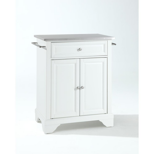 Lafayette Stainless Steel Top Portable Kitchen Island/Cart - White/Stainless Steel | Compact, Functional, and Stylish