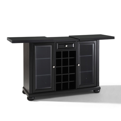 Alexandria Sliding Top Bar Cabinet Black