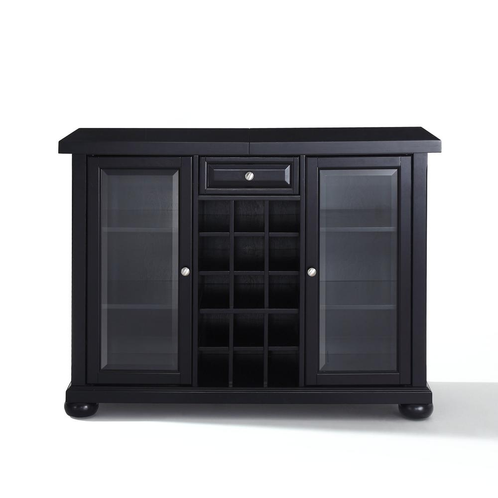 Alexandria Sliding Top Bar Cabinet Black