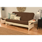 Phoenix Frame/Antique White Finish/Linen Cocoa Mattress - Full Size Futon Sofa