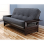 Phoenix Frame-Espresso Finish-Marmont Thunder Mattress - Classic Hardwood Futon Sofa Bed