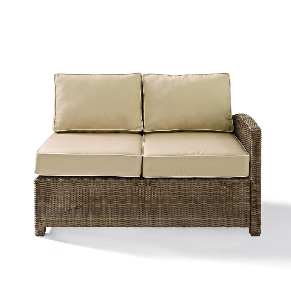 Bradenton Outdoor Wicker Sectional Right Side Loveseat - Sand/Weathered Brown | Durable & Stylish