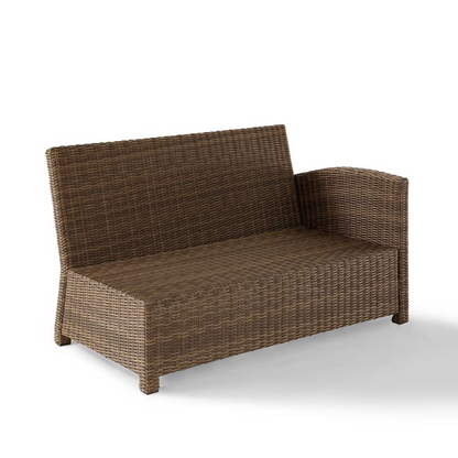 Bradenton Outdoor Wicker Sectional Right Side Loveseat - Sand/Weathered Brown | Durable & Stylish