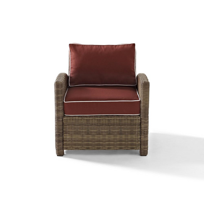 Bradenton Outdoor Wicker Armchair Sangria/Weathered Brown - Comfort and Style for Your Backyard Retreat