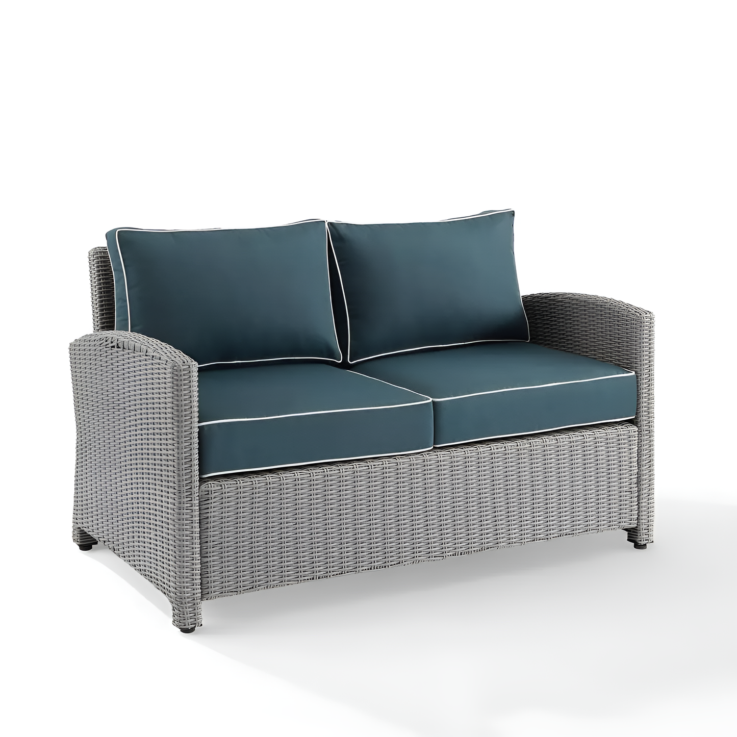 Bradenton Outdoor Wicker Loveseat Navy/Gray - Stylish and Comfortable Patio Furniture