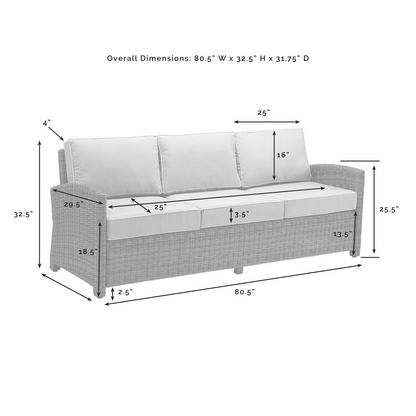 Bradenton Outdoor Wicker Sofa Navy/Gray - Comfortable and Stylish Outdoor Furniture