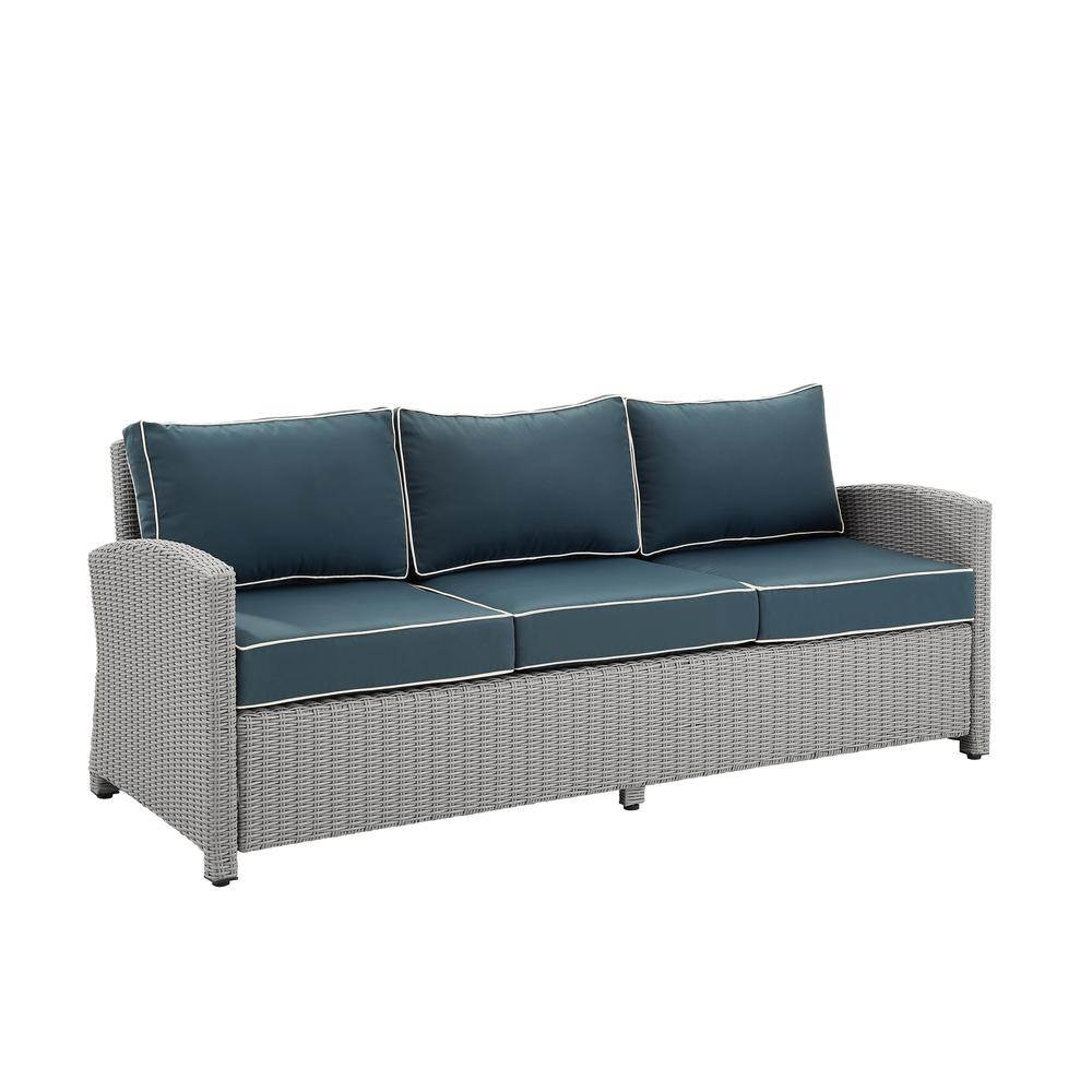 Bradenton Outdoor Wicker Sofa Navy/Gray - Comfortable and Stylish Outdoor Furniture