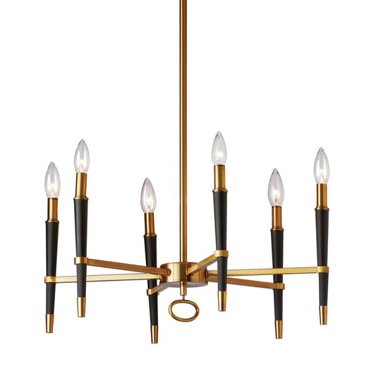 6LT Incandescent Chandelier, VB Finish - Stylish and Versatile Lighting for Your Space