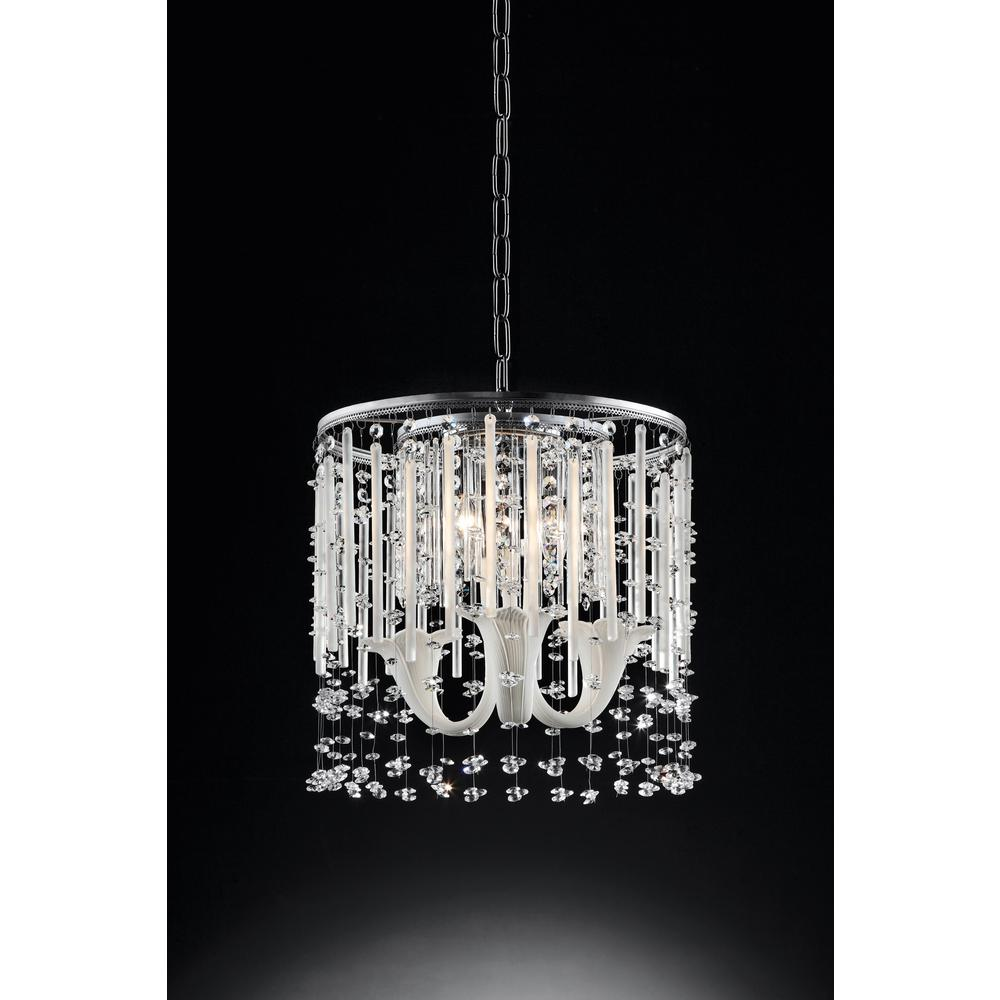 Fairy Mist Crystal Ceiling Lamp - Elegant Designer Crystal White Floral Accent - Silver Base Finish