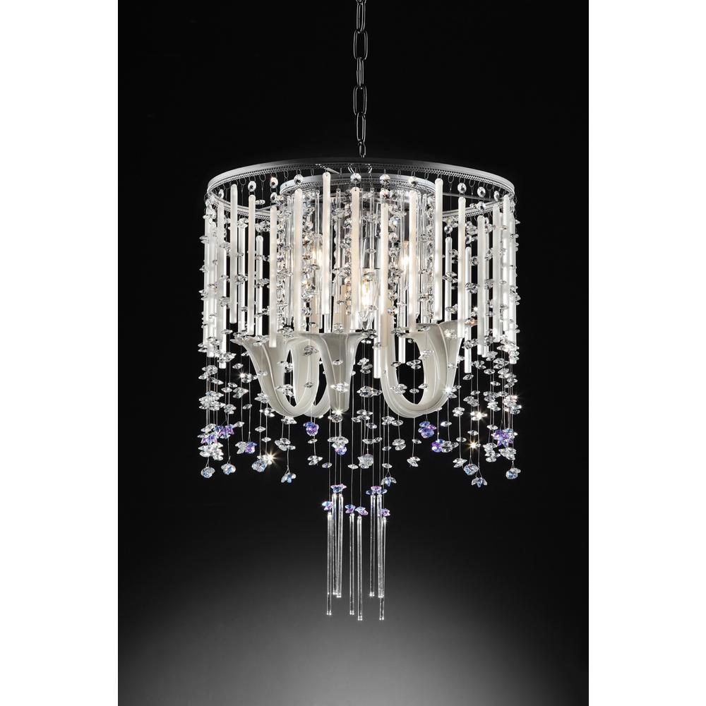 Fairy Mist Crystal Ceiling Lamp - Elegant Designer Crystals, Silver Base Finish