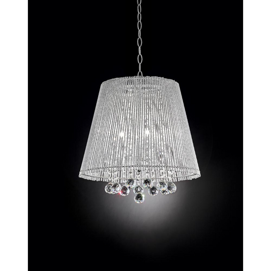 Daydream Crystal Ceiling Lamp - Elegant Shade, Polished Metal Arms, Dangling Glass Crystals