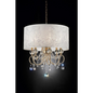 24.5"H Aurora Ceiling Lamp - Elegant White Fabric Shade with Crystal Droplets