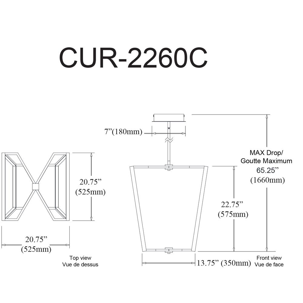 Modern Curant Chandelier - 60W AGB with White Silicone Diffuser