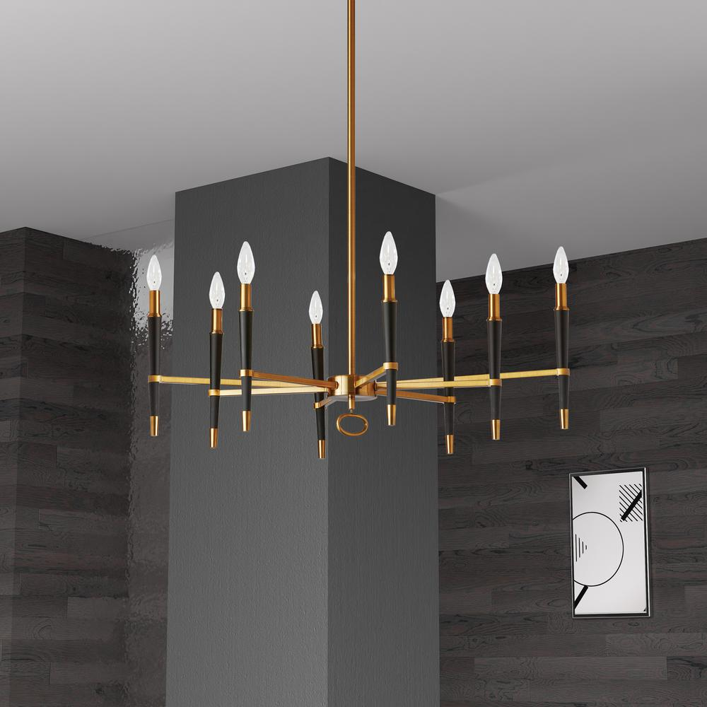 8LT Incandescent Horizontal Chandelier, VB Finish - Elegant Lighting for Your Space