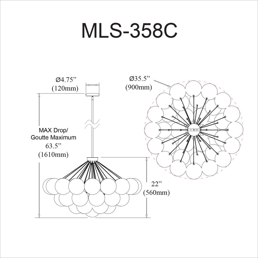 Contemporary Miles Chandelier with Frosted White Glass | 8-Light