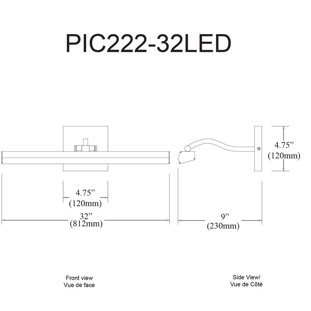 40W Picture Light, SC, Frosted Glass - Sleek and Elegant Lighting for Artwork