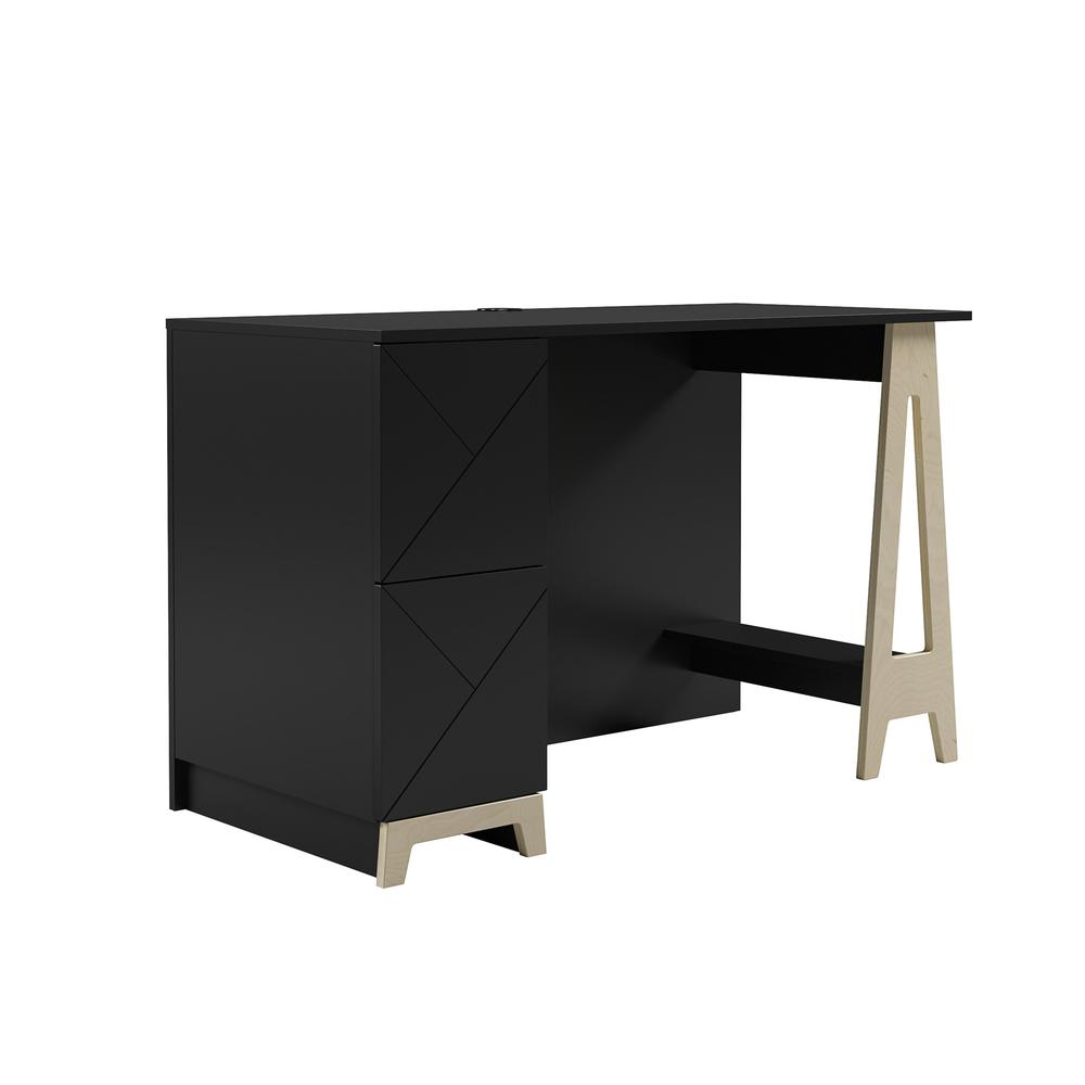 2-Drawer Home Office Desk, Black - Stylish and Functional | Atypik