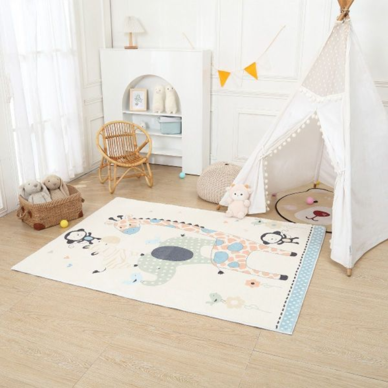 Safari Animal Kids Rug – Playful, Durable Nursery Rug for Imaginative Spaces