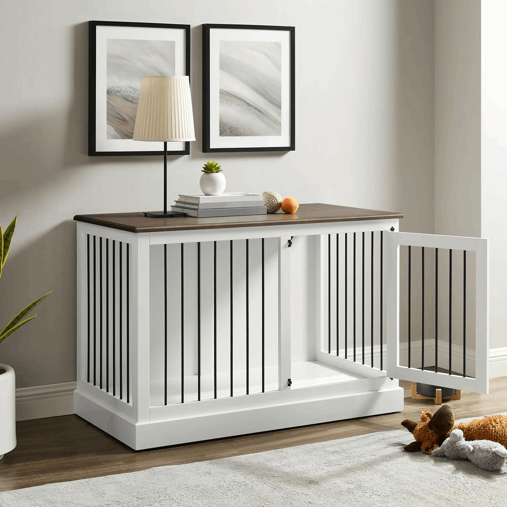 Cozy Heavenly Small Dog Enclosure Furniture With Steel Bars Security