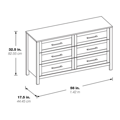 Stonebrook 6-Drawer Dresser, Classic Walnut - Premium Storage Solution