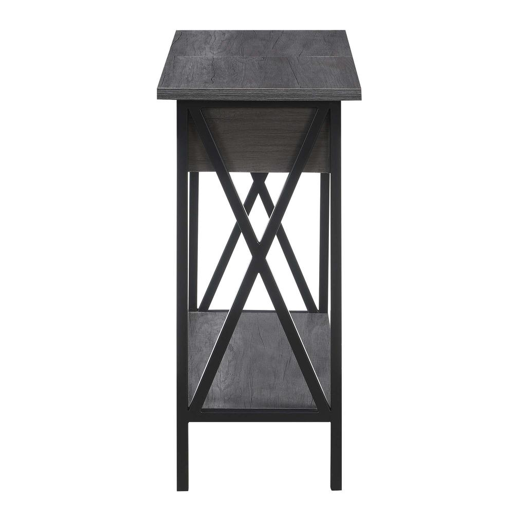Tucson Flip Top End Table with Charging Station and Shelf