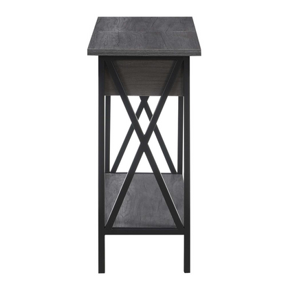 Tucson Flip Top End Table with Charging Station and Shelf