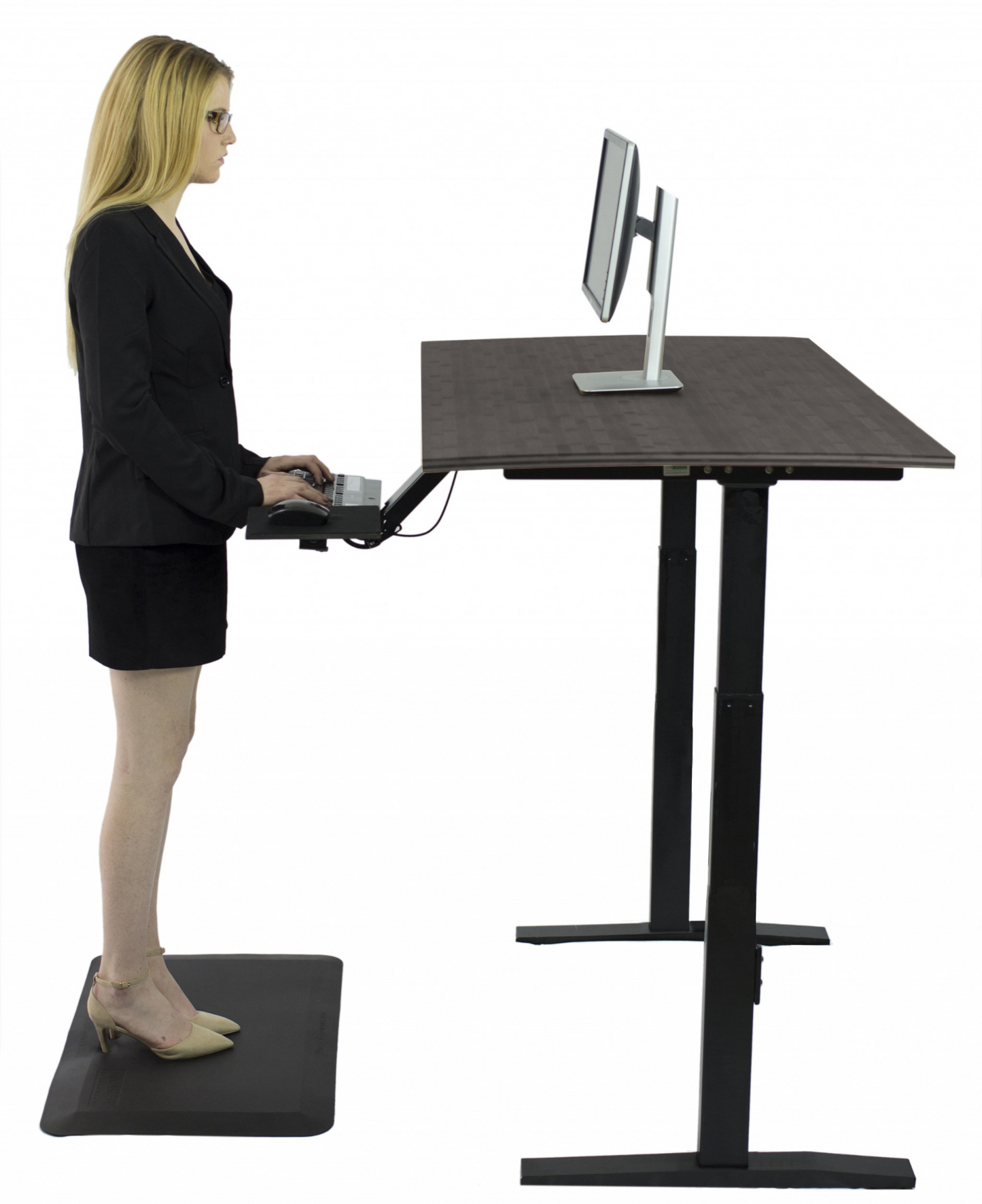 Black Bamboo Dual Motor Electric Office Adjustable Computer Desk - Premium Quality | Uncaged Ergonomics