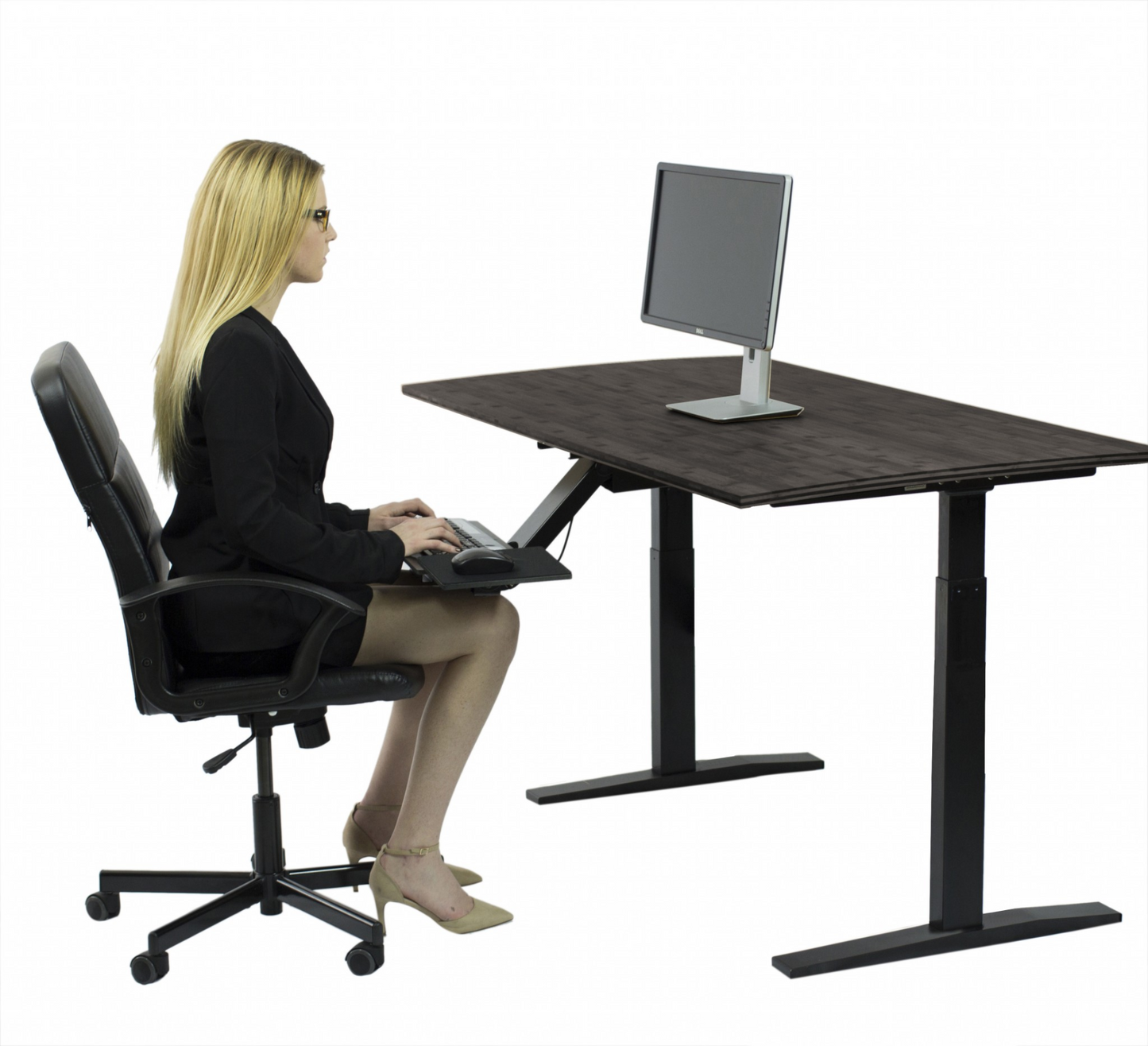 Black Bamboo Dual Motor Electric Office Adjustable Computer Desk - Premium Quality | Uncaged Ergonomics