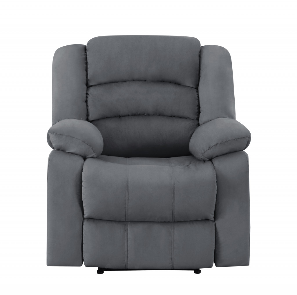 Three Piece Indoor Gray Microsuede Six Person Seating Set | Cozy Haven of Comfort and Style