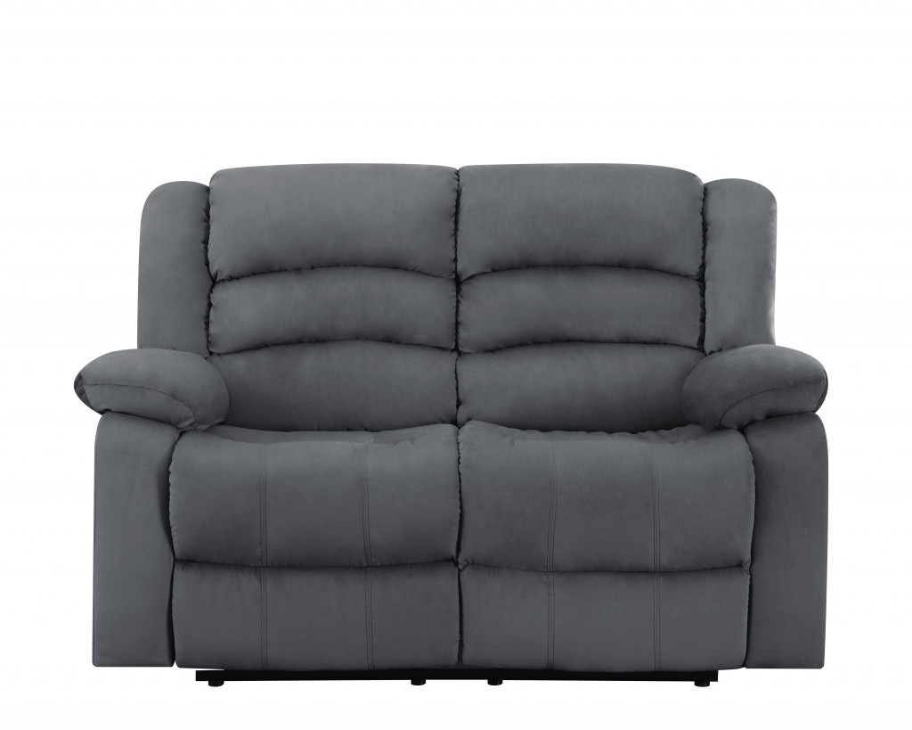 Three Piece Indoor Gray Microsuede Six Person Seating Set | Cozy Haven of Comfort and Style