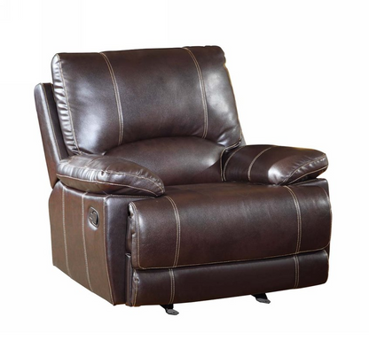 41" Brown Leather Match Recliner - Luxurious and Functional | Perfect for Relaxation