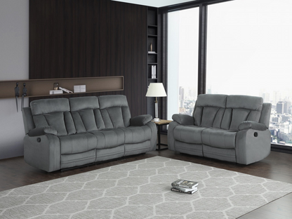 Two Piece Indoor Gray Microsuede Five Person Seating Set - Comfortable and Stylish | [Brand Name]