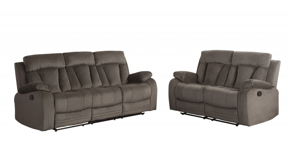 Transform Your Space with the Cozy and Stylish Two Piece Indoor Brown Microsuede Seating Set