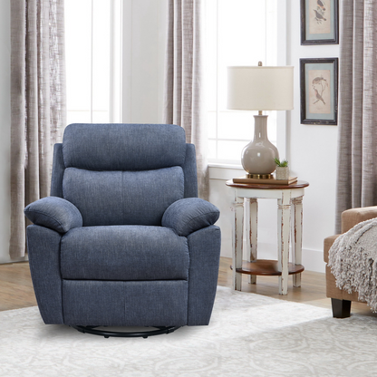 35" Blue Fabric Power Recliner with USB - Ultimate Comfort and Convenience