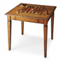 Rustic Game Table - Vintage Wood Game Table with Reversible Chess, Checkers, and Backgammon Board