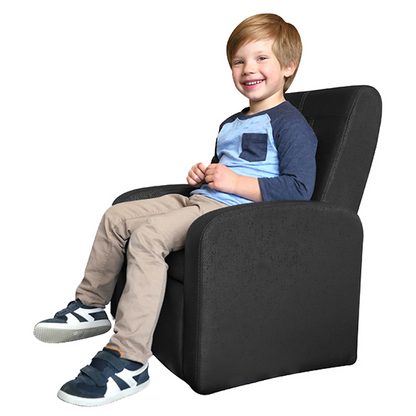 Kids Black Comfy Upholstered Recliner Chair with Storage - Fun, Comfortable, and Versatile!