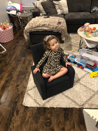 Kids Black Comfy Upholstered Recliner Chair with Storage - Fun, Comfortable, and Versatile!