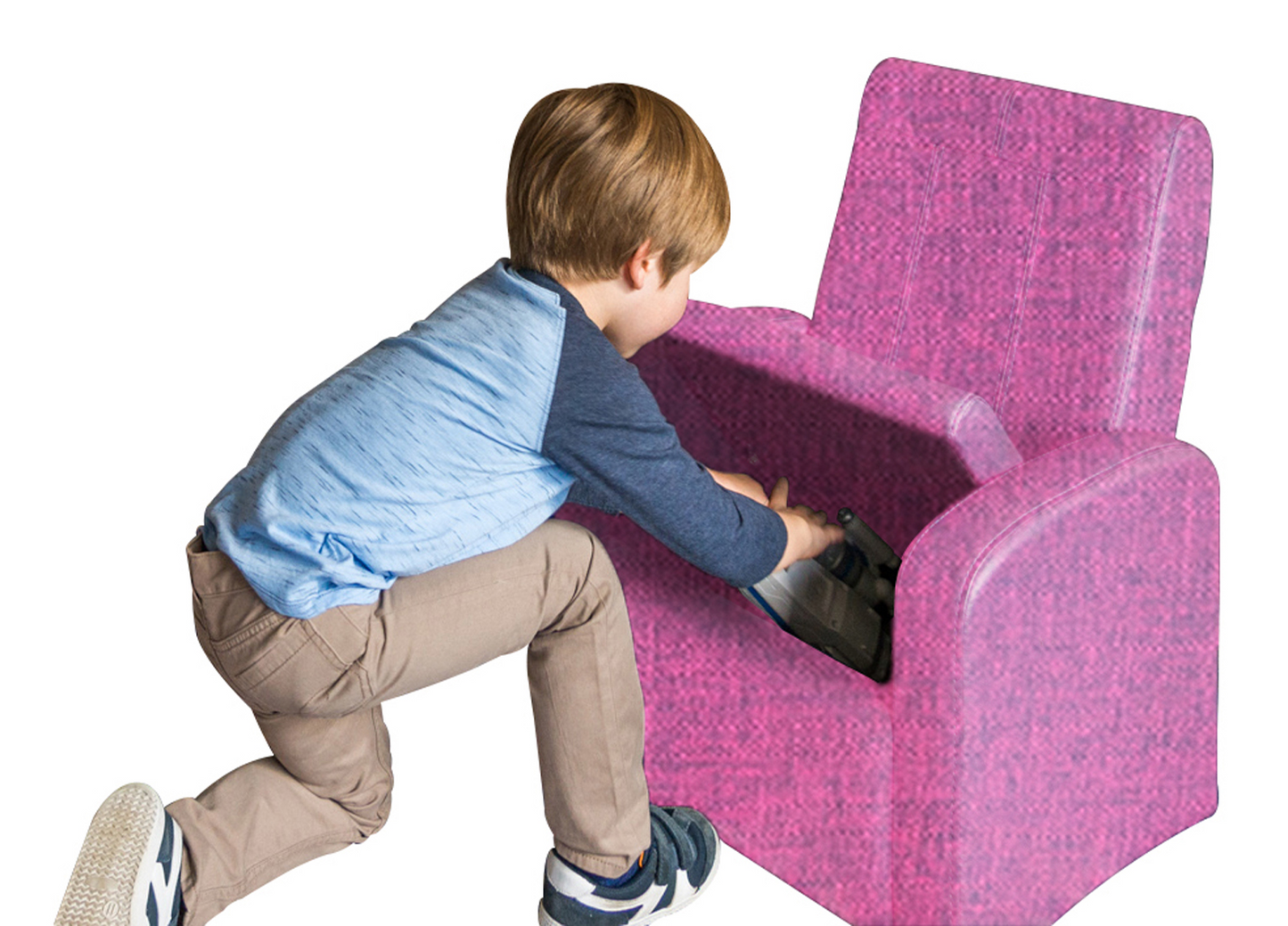 Kids Pink Comfy Upholstered Recliner Chair with Storage - Fun and Functional Furniture for Children and Adults