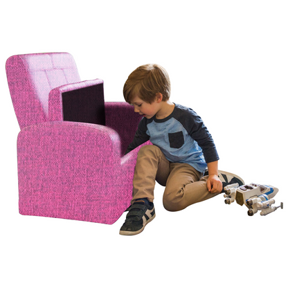 Kids Pink Comfy Upholstered Recliner Chair with Storage - Fun and Functional Furniture for Children and Adults