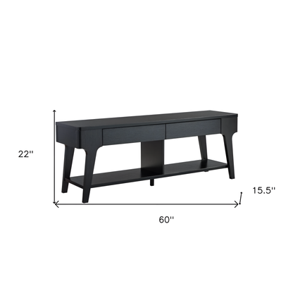 Sleek Modern 60" Black TV Stand with Storage for a Stylish Entertainment Setup