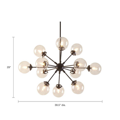 Paige Chandelier - Contemporary Design with Twelve Oversized Bulbs