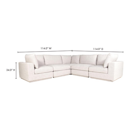 Justin Classic L Modular Sectional Taupe - Contemporary Modern Design