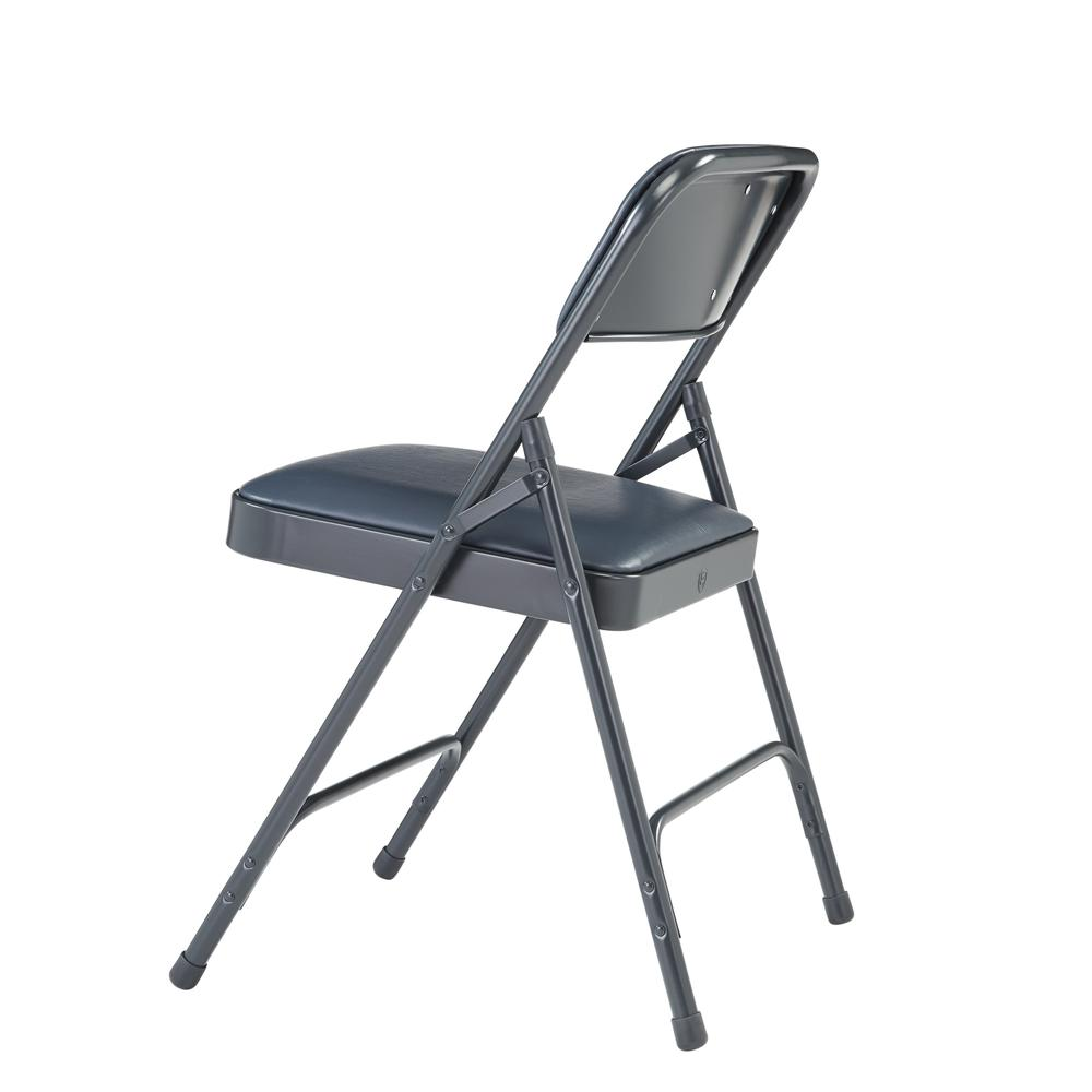 NPS® 1200 Series Premium Vinyl Upholstered Double Hinge Folding Chair, Dark Midnight Blue (Pack of 4)