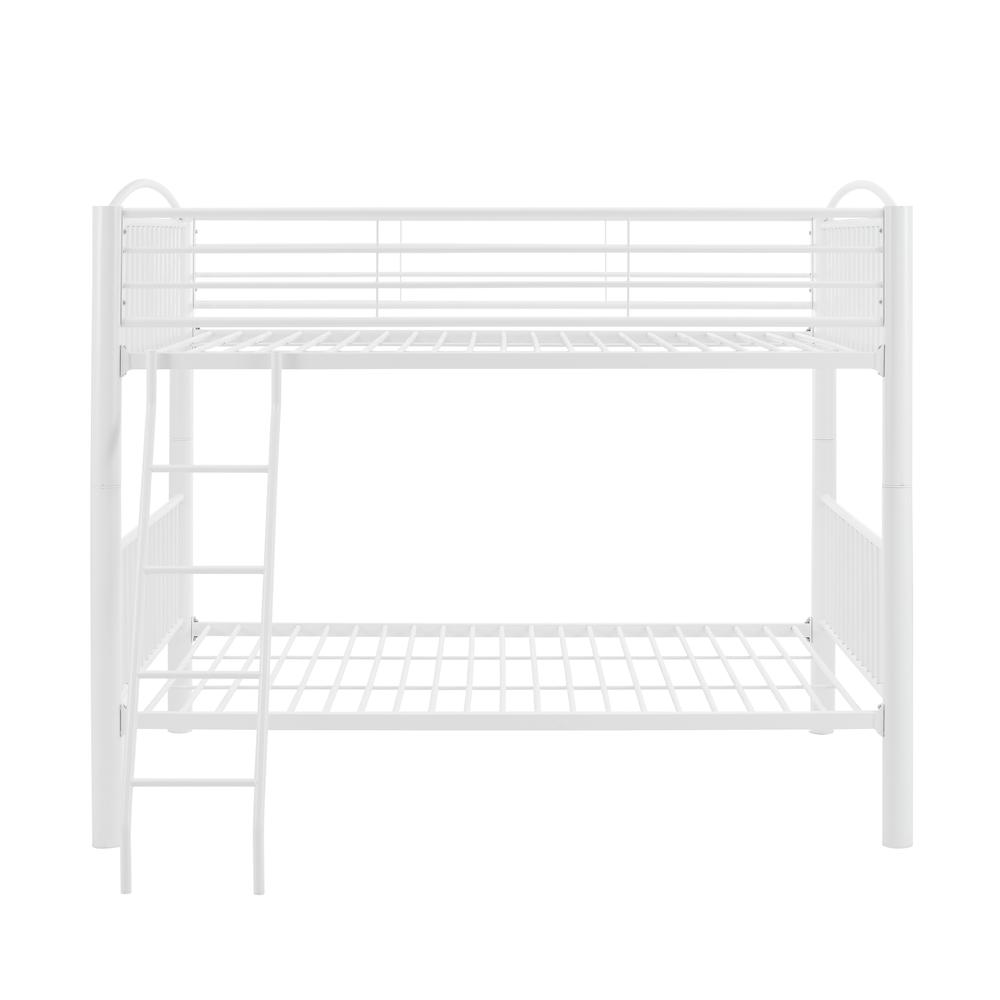 Heavy Metal Full Full White Bunk Bed | Sturdy Metal Frame | Ideal for Children's Room