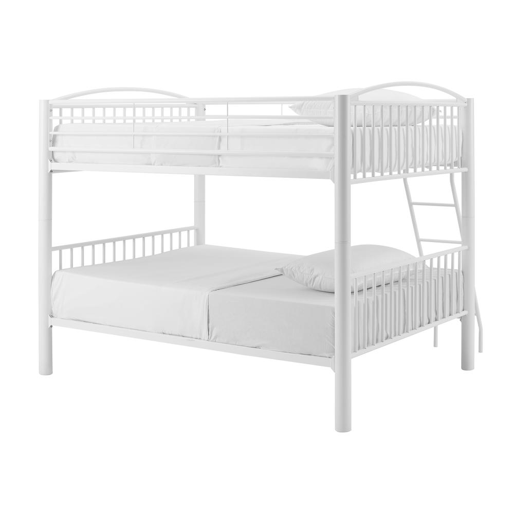 Heavy Metal Full Full White Bunk Bed | Sturdy Metal Frame | Ideal for Children's Room